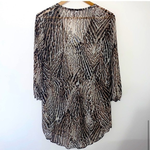 Jordan Taylor Animal Print Bell-Sleeve Swim Cover-Up Tunic - Picture 5 of 5